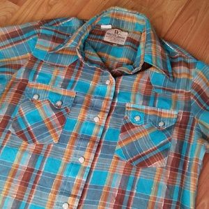 Vintage western pearl snap